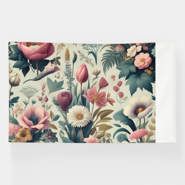 Discover Stunning Spring Floral Botanical Pattern Banner (Horizontal)