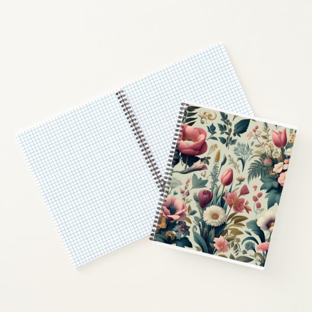 Discover Stunning Spring Floral Botanical Pattern Notebook (Inside)