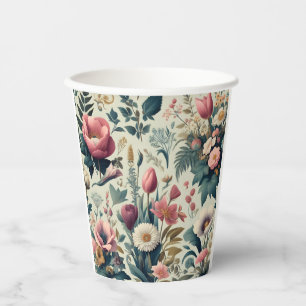 Discover Stunning Spring Floral Botanical Pattern Paper Cups