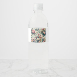 Discover Stunning Spring Floral Botanical Pattern Water Bottle Label