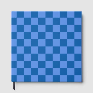 Discover the Allure of Blue Chequerboard Pattern Guest Book
