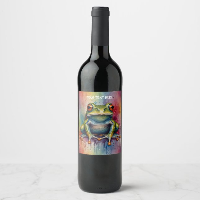 Discover the captivating beautiful frog wine label (Front)