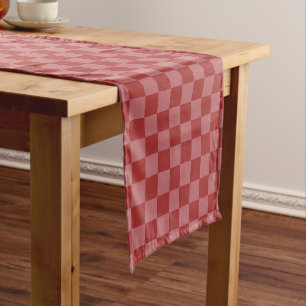 Discover the Charm of Pink and Red Chequerboard Short Table Runner