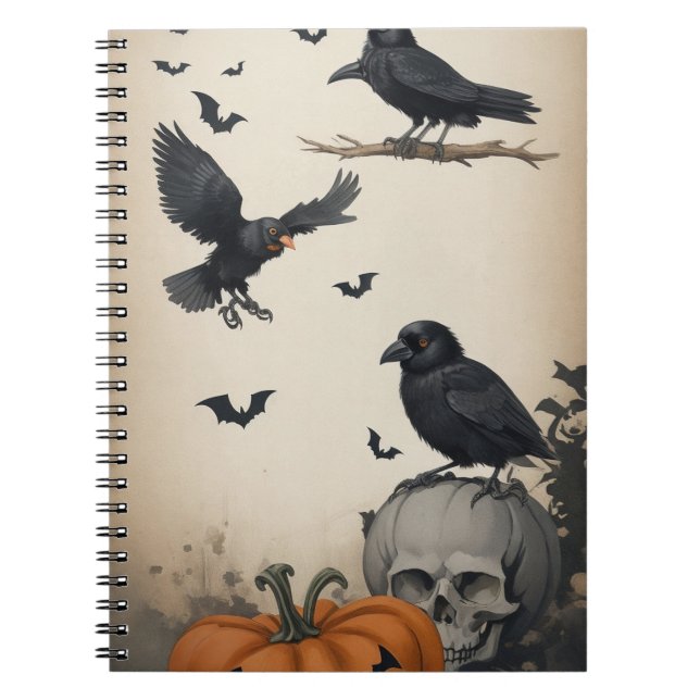 Discover the Dark Beauty of Halloween with our  Notebook (Front)