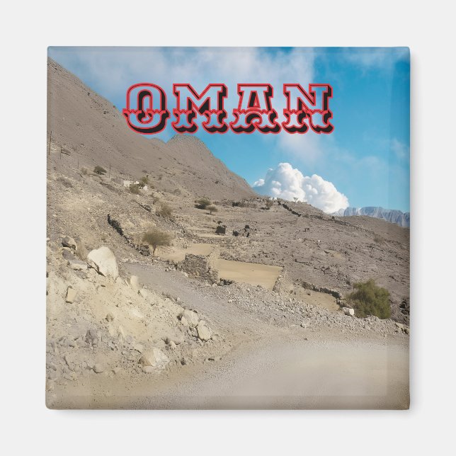 Discover the Rugged Beauty of Oman's Desert Landsc Magnet (Front)
