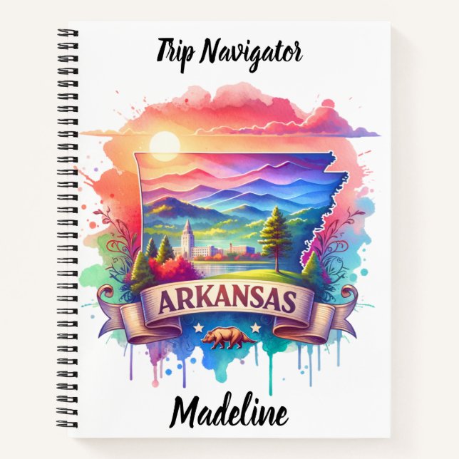 Discover the vibrant beauty of Arkansas at sunset Notebook (Front)
