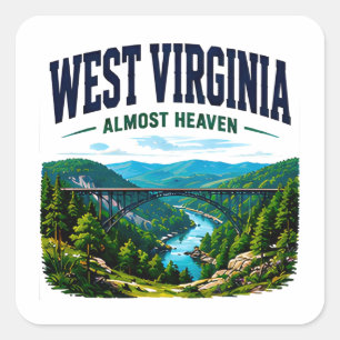 Discover West Virginia Wild Beauty Square Sticker