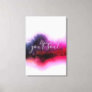 "DISCOVER YOUR SELF" HIBISCUS ABSTRACT CANVAS PRINT