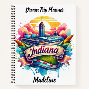 Discovering Indiana's colourful skyline art Notebook