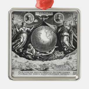 Discovery of America Metal Tree Decoration