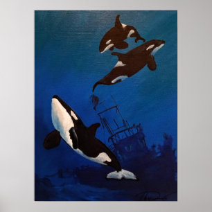 "Discovery" Orca and Wreckage Poster