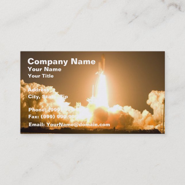 Discovery Space Shuttle Liftoff Business Card (Front)