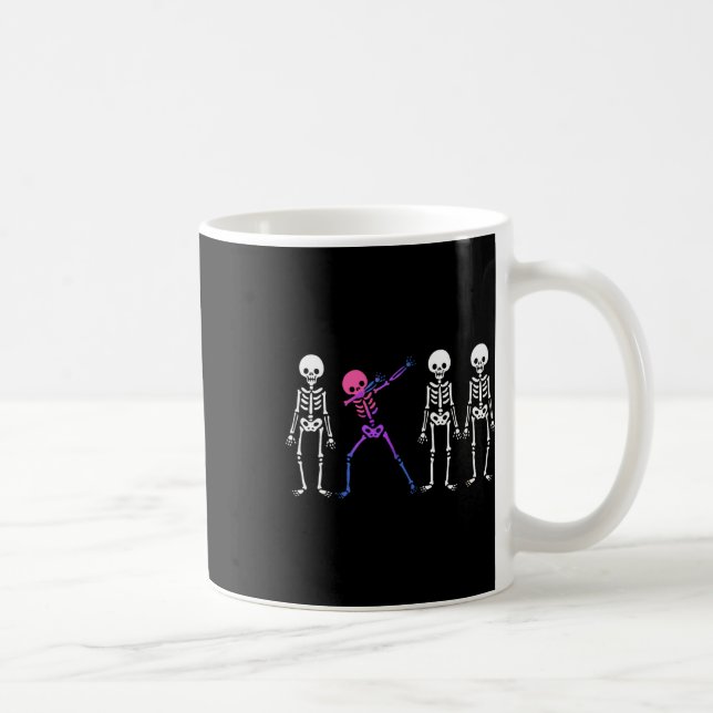 Discrete Biual Skeleton Subtle Bi Pride Halloween  Coffee Mug (Right)