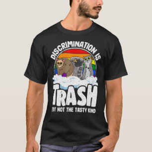 Discrimination Is Trash Gay Pride Racoon Opossum T-Shirt