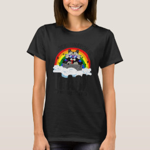Discrimination Is Trash Racoon Rainbow Flag Gay P T-Shirt