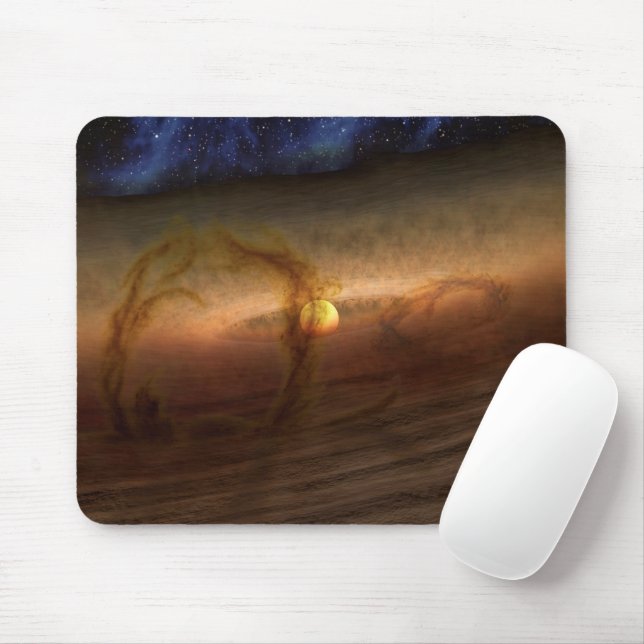 Discs Of Planet-Forming Material Circling Stars. Mouse Pad (With Mouse)