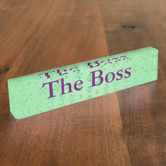 Discs on Mint Green Desk Nameplate (Side)
