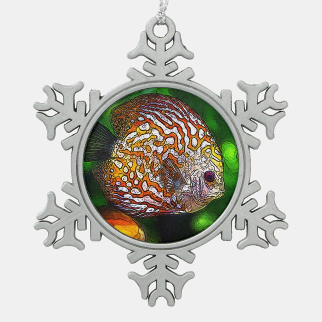 Discus_20170601_by_JAMColors Snowflake Pewter Christmas Ornament (Front)
