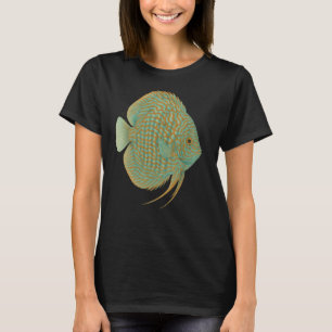 Discus Fish Mosaic Turquoise Japanese Style - Amaz T-Shirt