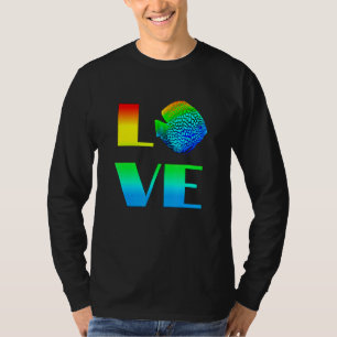 Discus Fish Rainbow Love Exotic Aquarium Fish T-Shirt