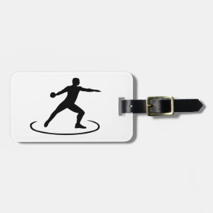 Discus throw luggage tag