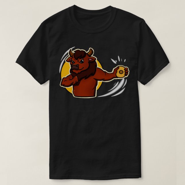 Discus Thrower Bison T-Shirt (Design Front)
