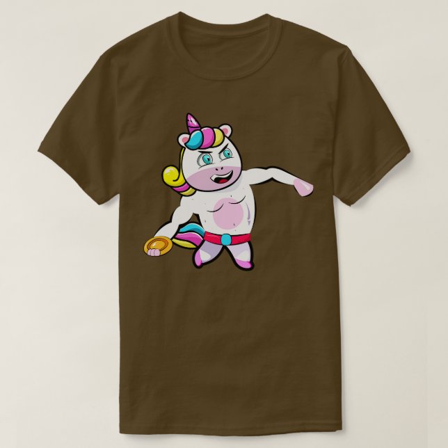 Discus Thrower Unicorn T-Shirt (Design Front)