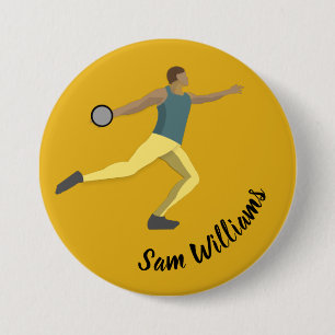 Discus Throwing 7.5 Cm Round Badge