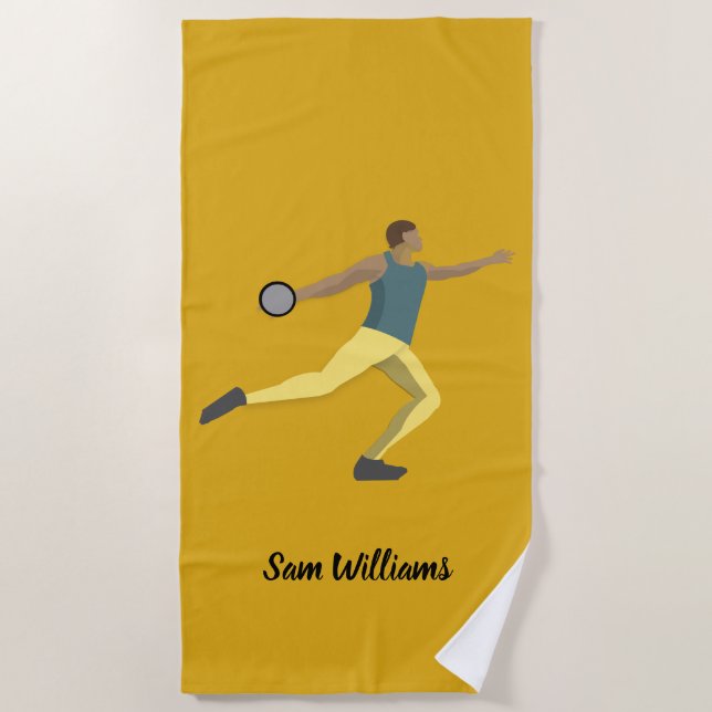 Discus Throwing Beach Towel (Front)