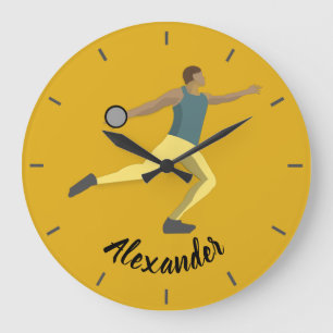 Discus Throwing Large Clock