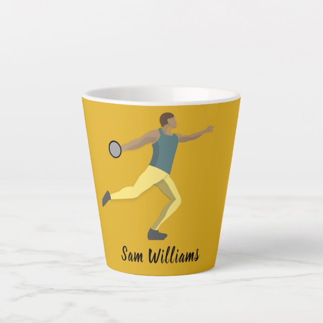 Discus Throwing Latte Mug (Front)