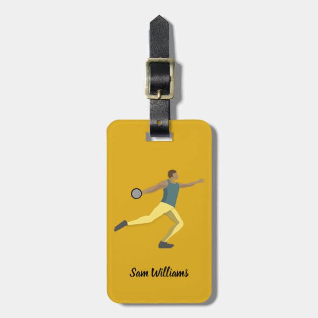 Discus Throwing Luggage Tag (Front Vertical)