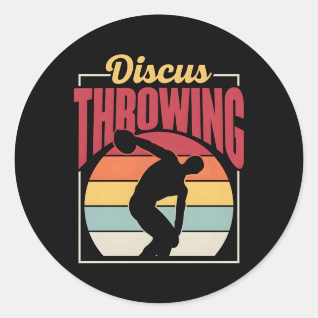 Discus Throwing Sport Throw Thrower Classic Round Sticker (Front)