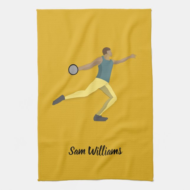 Discus Throwing Tea Towel (Vertical)