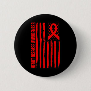 Disease Awareness American Flag Chd Congenital Hea 6 Cm Round Badge