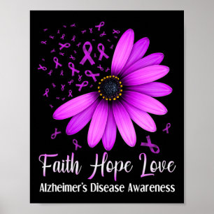 Disease Awareness Faith Hope Love Purple Ribbon 1 Poster