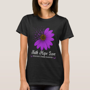 Disease Awareness Faith Hope Love Purple Ribbon T-Shirt