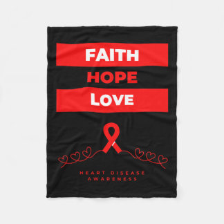 Disease Awareness Gift Faith Hope Love  Fleece Blanket