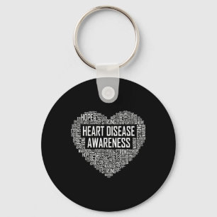 Disease Awareness Heart Gift February Wear Red  Key Ring