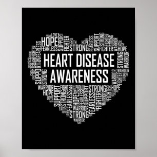 Disease Awareness Heart Gift February Wear Red Poster