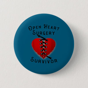 Disease Awareness Open Heart Surgery Survivor Ed H 6 Cm Round Badge