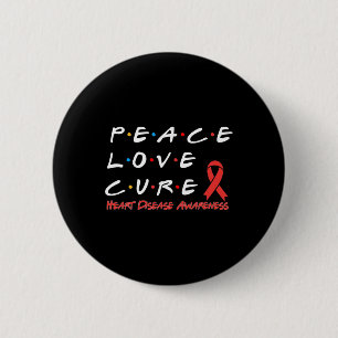 Disease Awareness Peace Love Cure 6 Cm Round Badge