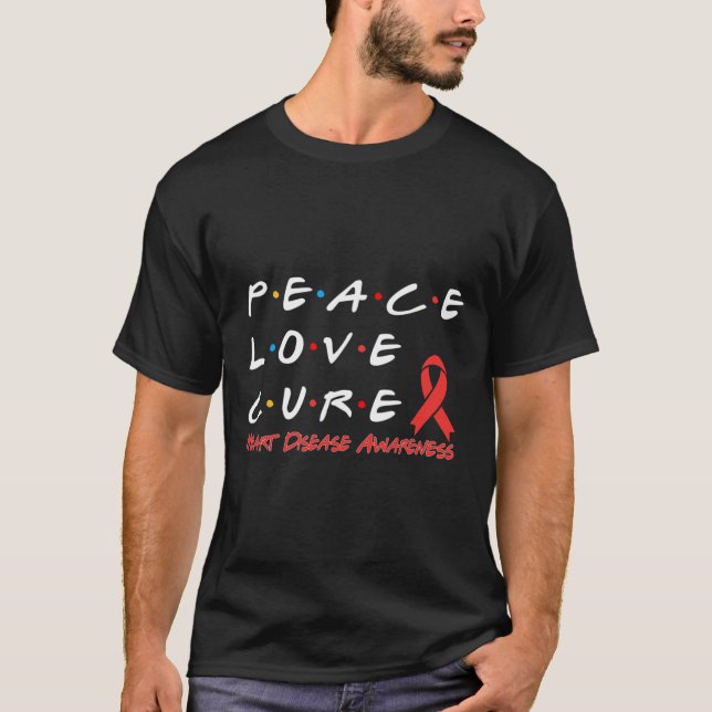Disease Awareness Peace Love Cure  T-Shirt (Front)
