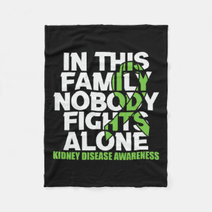 Disease Awareness Ribbon Family Nobody Fight Alone Fleece Blanket
