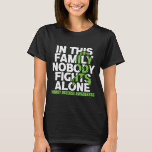 Disease Awareness Ribbon Family Nobody Fight Alone T-Shirt