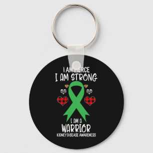 Disease Awareness Ribbon I Am Fierce Strong Warrio Key Ring