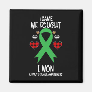 Disease Awareness Ribbon I Came We Fought I Won Ch Magnet
