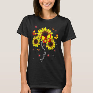 Disease Awareness Sunflower Butterfly Ribbon T-Shirt
