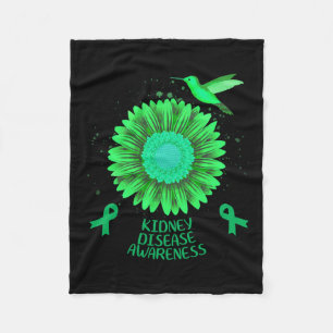Disease Awareness Sunflower Hummingbird Gift Fleece Blanket