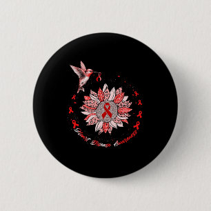 Disease Awareness Sunflower Hummingbird Ribbon 6 Cm Round Badge